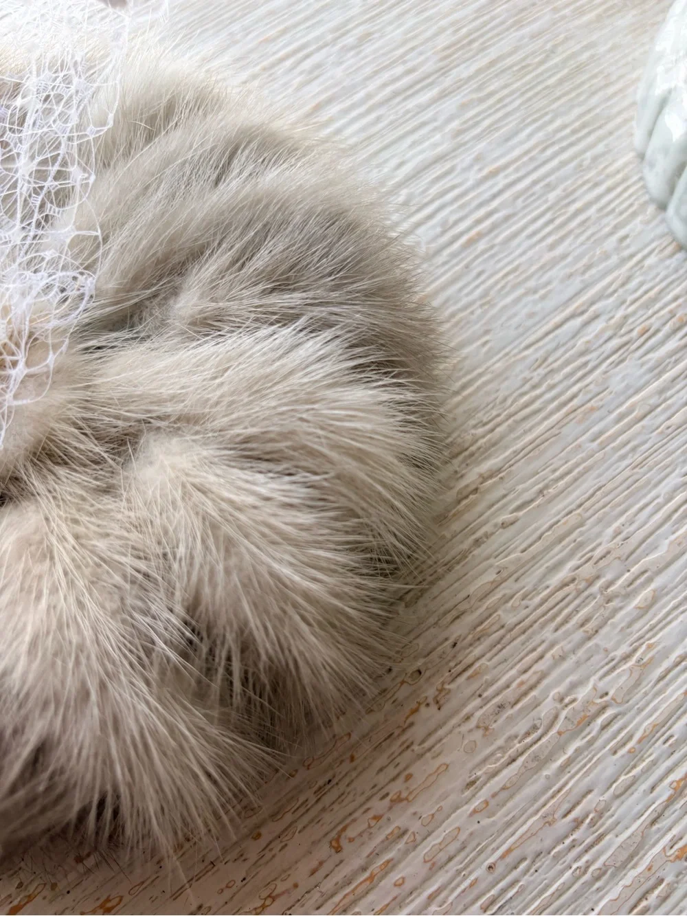 VTG Mink Fur Mesh Veil Fascinator Hat